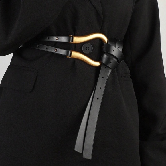 Luxe Vegan Leather Gold Tone Wrap Belt main image 6